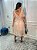 Vestido Vitória  Manga 3/4 de Poá Nude - Imagem 4