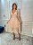 Vestido Vitória  Manga 3/4 de Poá Nude - Imagem 2