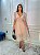 Vestido Vitória  Manga 3/4 de Poá Nude - Imagem 3