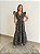 Vestido Glória Longo de Renda Bicolor Preta com Bege - Imagem 2