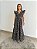 Vestido Glória Longo de Renda Bicolor Preta com Bege - Imagem 1