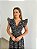 Vestido Glória Longo de Renda Bicolor Preta com Bege - Imagem 3