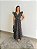 Vestido Glória Longo de Renda Bicolor Preta com Bege - Imagem 6