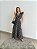 Vestido Glória Longo de Renda Bicolor Preta com Bege - Imagem 5