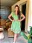 Vestido Glória Curto de Renda Bicolor Verde com Bege - Imagem 1