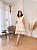 Vestido Glória Curto de Renda Bicolor Bege com Branco - Imagem 1