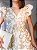 Vestido Glória Curto de Renda Bicolor Bege com Branco - Imagem 2