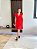 Vestido Glória  Curto de Renda Vermelho - Imagem 1