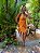 Vestido Camila Curto de Laise Bicolor Laranja - Imagem 4