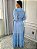Vestido Glória Longo de Linho Manga Bufante Azul Céu - Imagem 4