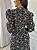 Vestido Glória Longo manga bufante de Renda bicolor Bege com preto - Imagem 7