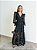 Vestido Glória Longo de Renda Manga bufante Preto - Imagem 1