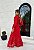 Vestido Glória Longo de Renda Manga bufante Vermelho - Imagem 3