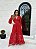 Vestido Glória Longo de Renda Manga bufante Vermelho - Imagem 1