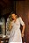 Vestido Madalena de Linho Bicolor Branco com bege - Imagem 4