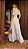 Vestido Madalena de Linho Bicolor Branco com bege - Imagem 3
