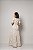 Vestido Madalena de Linho Bicolor Branco com bege - Imagem 7