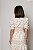 Vestido Madalena de Linho Bicolor Branco com bege - Imagem 2