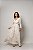Vestido Luzia linho Bicolor Branco com Bege - Imagem 1