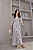 Vestido Glória Longo de Laise Bicolor Manga Bufante Branco com preto - Imagem 6