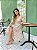 Vestido Vitória  Manga 3/4 Renda Bicolor nude com Branco - Imagem 5