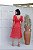 Vestido Vitória  Manga 3/4 Coral - Imagem 2