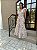 Vestido Glória Longo de Renda Bicolor Nude Rosé com Branco - Imagem 3