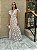Vestido Glória Longo de Renda Bicolor Nude Rosé com Branco - Imagem 7