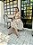 Vestido Vitória  Manga 3/4 Renda Bicolor Branco com Bege - Imagem 4