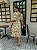 Vestido Vitória  Manga 3/4 Renda Bicolor Branco com Bege - Imagem 5