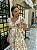 Vestido Vitória  Manga 3/4 Renda Bicolor Branco com Bege - Imagem 3