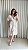Vestido Vitória  Manga 3/4 Renda Branca com nude - Imagem 1