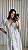 Vestido Vitória  Manga 3/4 Renda Branca com nude - Imagem 3