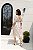 Vestido Vitória  Manga 3/4 Renda Branca com nude - Imagem 5