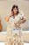 Vestido Glória Longo de Renda Bicolor Bege com Branco - Imagem 9