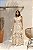 Vestido Glória Longo de Renda Bicolor Bege com Branco - Imagem 7