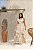 Vestido Glória Longo de Renda Bicolor Bege com Branco - Imagem 5