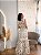 Vestido Glória Longo de Renda Bicolor Bege com Branco - Imagem 3