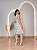 Vestido Glória Curto de Renda Bicolor Nude Rosé com branco - Imagem 3