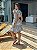 Vestido Glória Curto de Linho Bicolor Branco com Azul - Imagem 2
