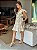 Vestido Glória Curto de Linho Bicolor Branco com Bege - Imagem 6