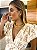 Vestido Glória Longo de Linho Bicolor Branco com Bege - Imagem 3