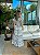 Vestido Glória Longo de Linho Bicolor Branco com Azul - Imagem 4