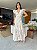 Vestido Glória Cordone Longo de Algodão Bordado Branco com Bege - Imagem 4