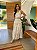 Conjunto de Linho Bordado Charlotte Branco com Bege - Imagem 4