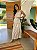 Conjunto de Linho Bordado Charlotte Branco com Bege - Imagem 3