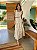 Conjunto de Linho Bordado Charlotte Branco com Bege - Imagem 1