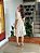 Vestido Vitória  Manga 3/4 Algodão Bordado Bicolor Branco com Bege - Imagem 4
