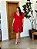 Vestido Vitória  Manga 3/4 Algodão Bordado em Cordonê Vermelho - Imagem 2