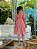 Vestido Vitória  Manga 3/4 Algodão Bordado em Cordonê Rosa Bloom - Imagem 3